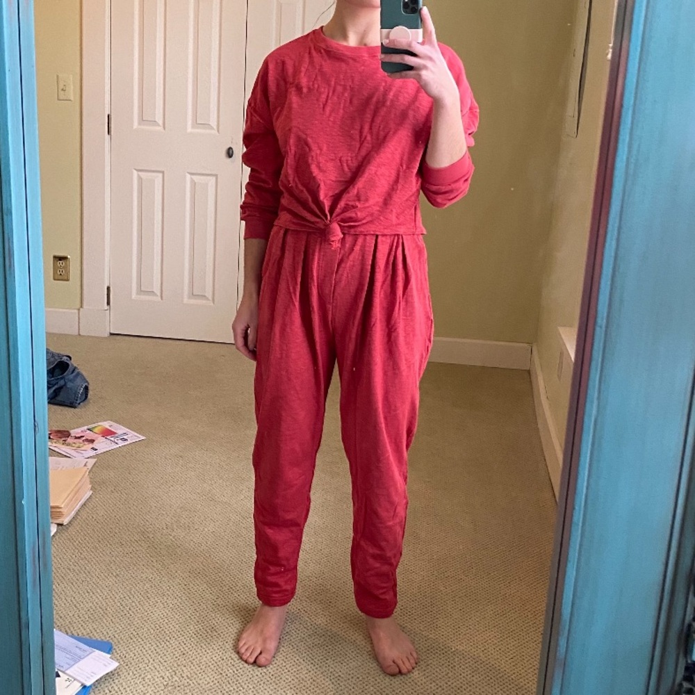 Free People Washed Red Track Pants & Joggers Set - Picture 10 of 10